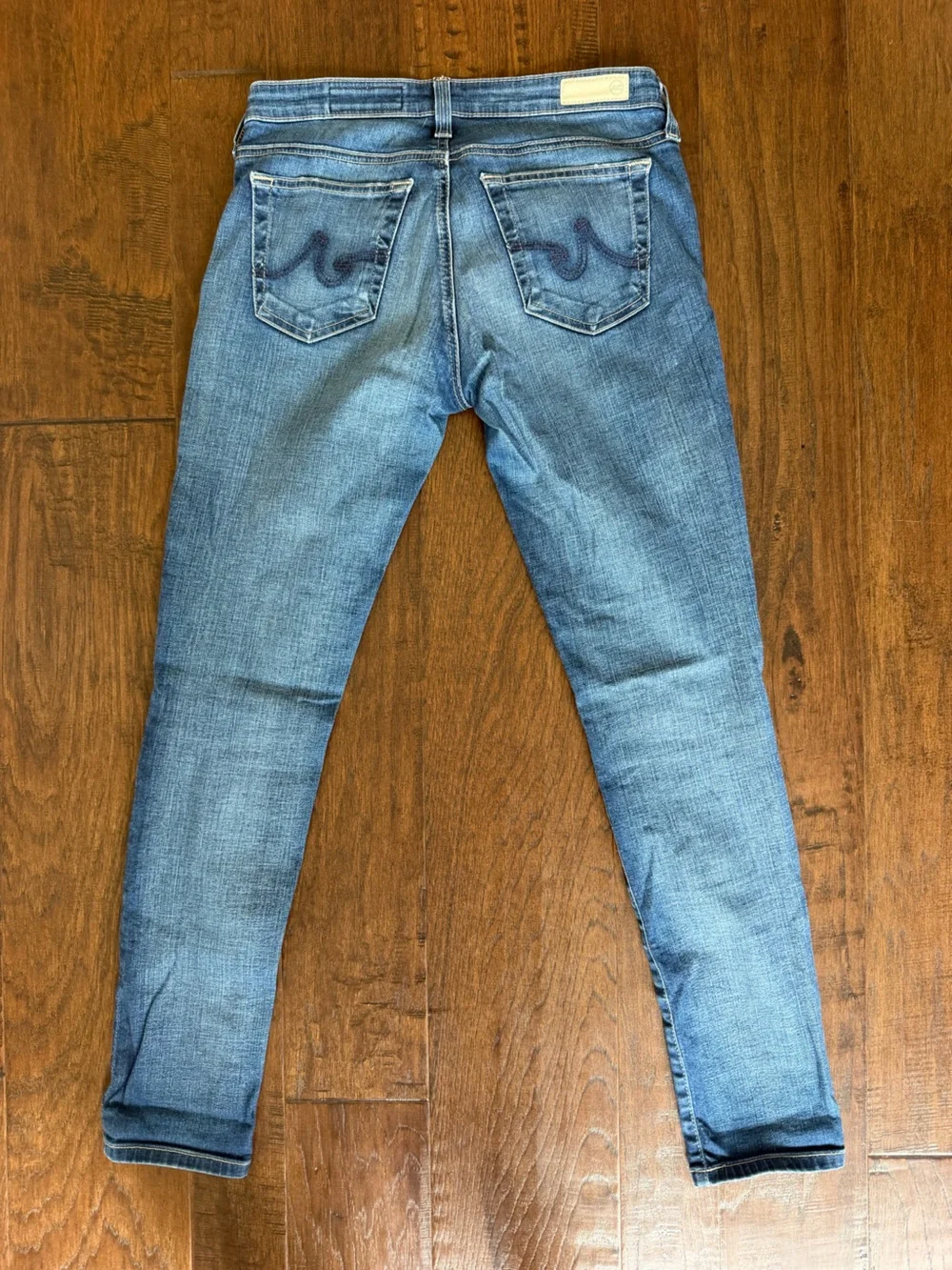 Ag Adriano Goldschmied Distressed Blue Skinny Jeans